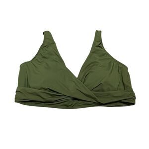 Holipick Women’s Olive Green Swim Bikini Top, Size 18W, NWT